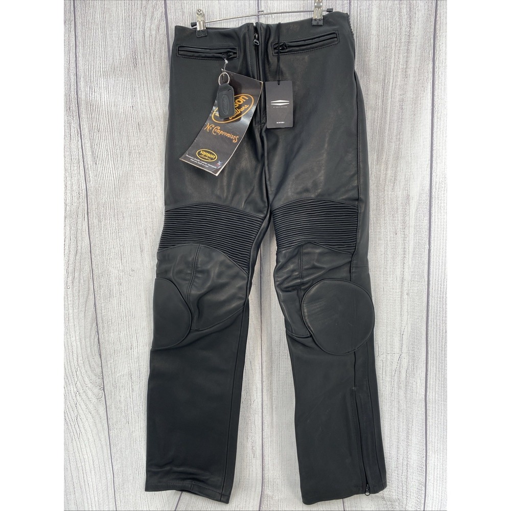 Harley Davidson x Vanson Black Leather Pants Womens 4 Moto Trouser Motorcycle